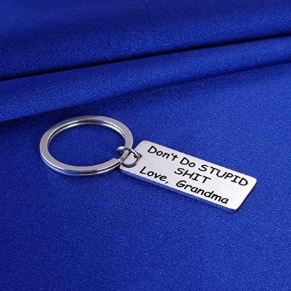 Don't Do Stupid Keychain From Grandma Grandpa Keychain Funny Gifts Set for Kids-Jessemade AU