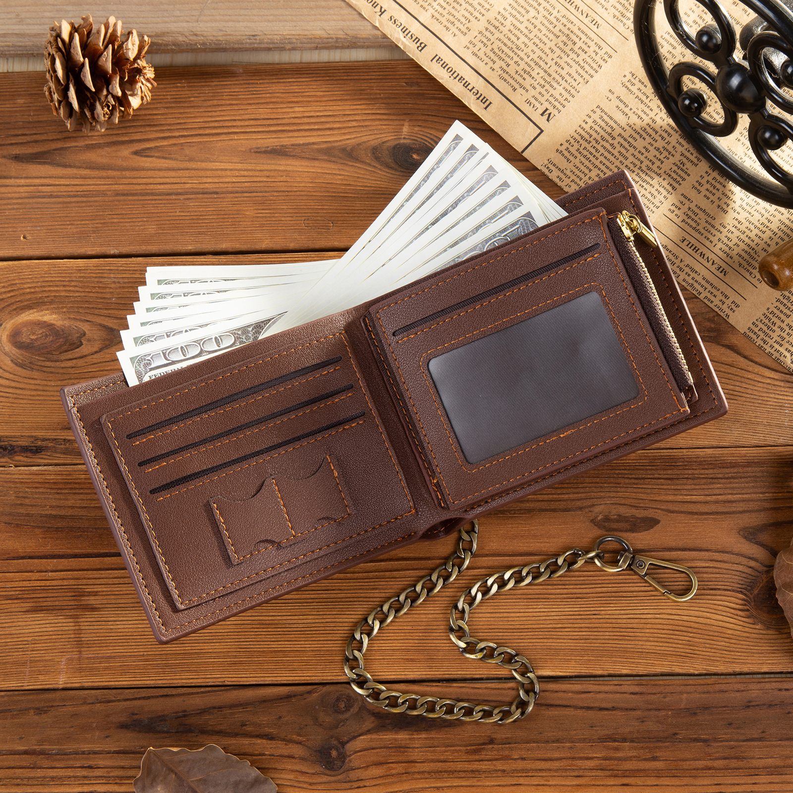 2 Name & 1 Photo Personalised Best Dad Wallet – Custom Father's Day Gift | Jessemade