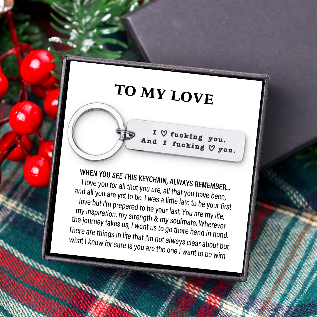 Funny Couple Keychain I Love F❤cking You and I F❤cking Love You Key Ring for Couple-Jessemade AU