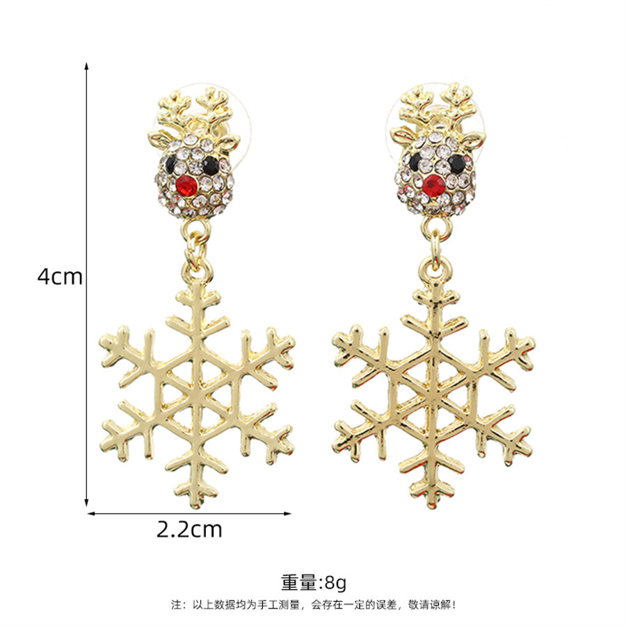 Christmas Reindeer Snowflake Earrings Festive Gift for Family-Jessemade AU