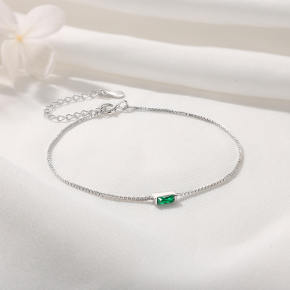 S925 SilverCustom 1 Birthstone Bracelet Gold Adjustable Bracelet Personalised Birthday Gift for Her