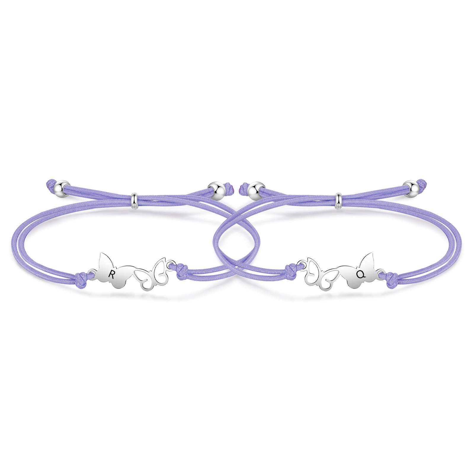 2 Pcs Bracelet Set Custom Letters Butterfly Bracelets Back To School Gift for Girls Kids-Jessemade AU