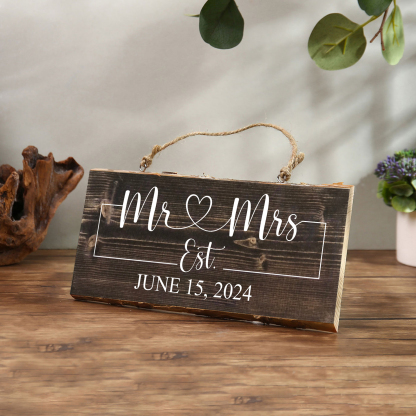Personalised Date Rectangle Hanging Ornament Custom Wooden Sign Home Decor Gifts for Husband/Wife-Jessemade AU