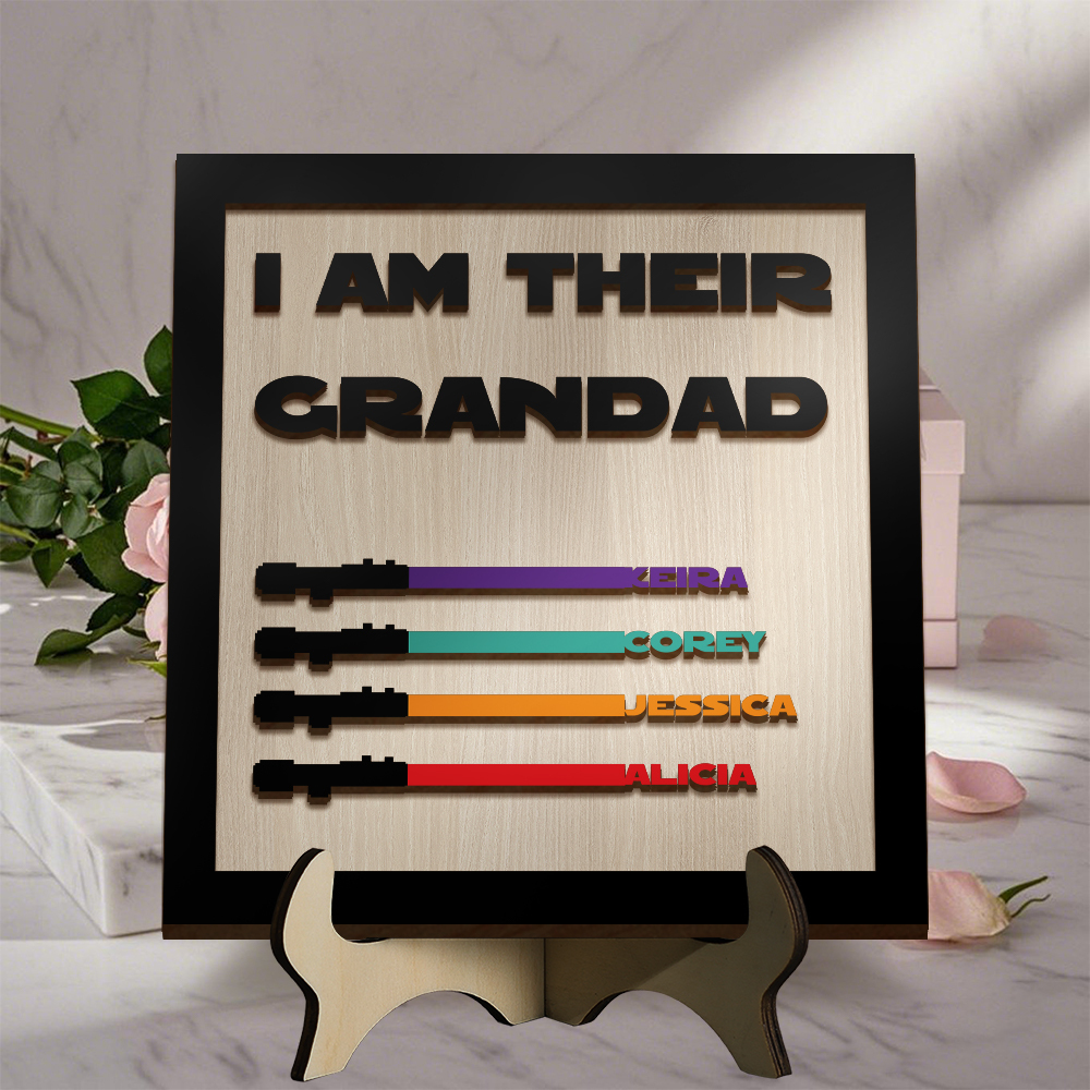 I Am Their Father Grandad Custom Wood Sign Personalised With 1-6 Kids Names Gift for Dad Grandfather | Jessemade