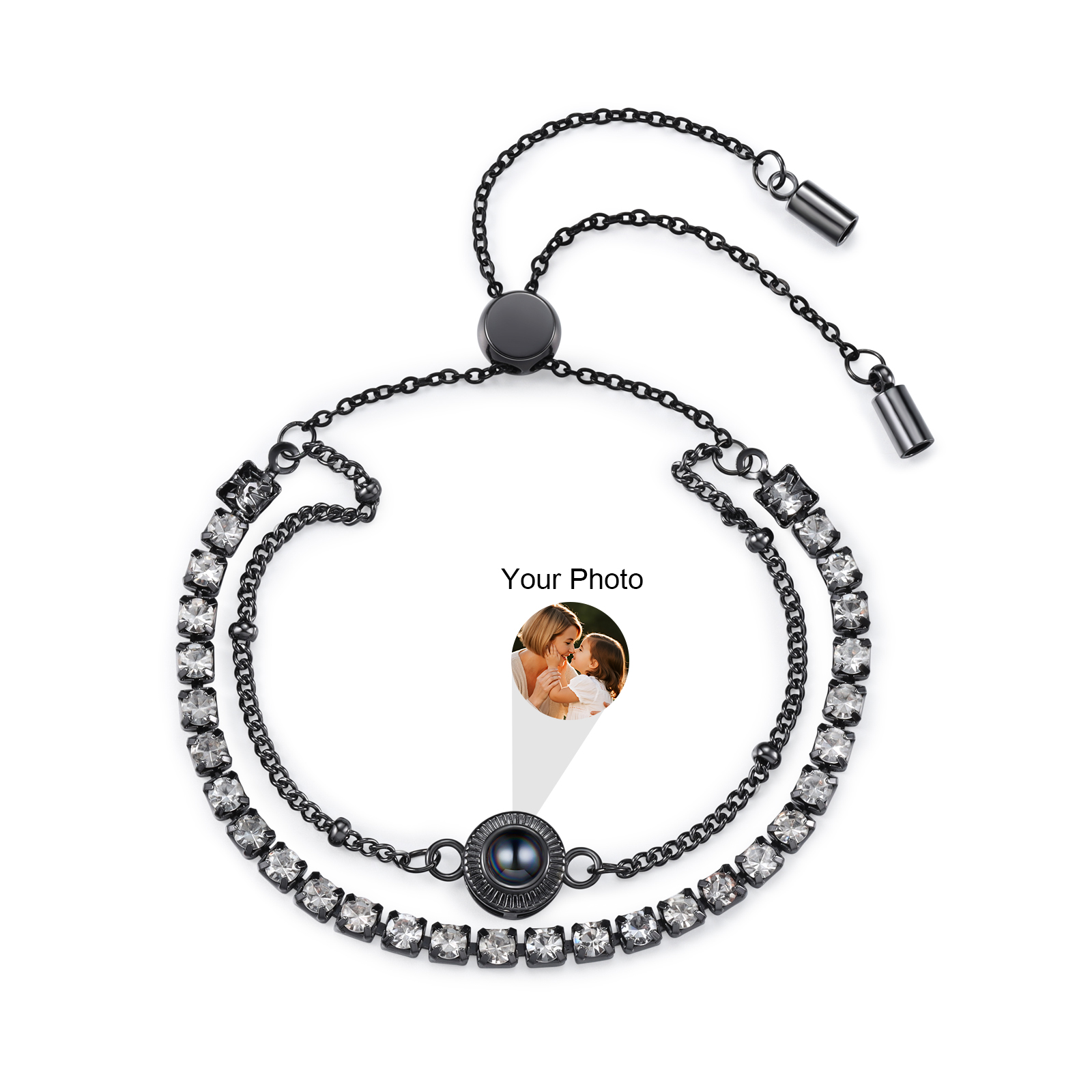 Personalised Photo Projection Double Layer Tennis Bracelet