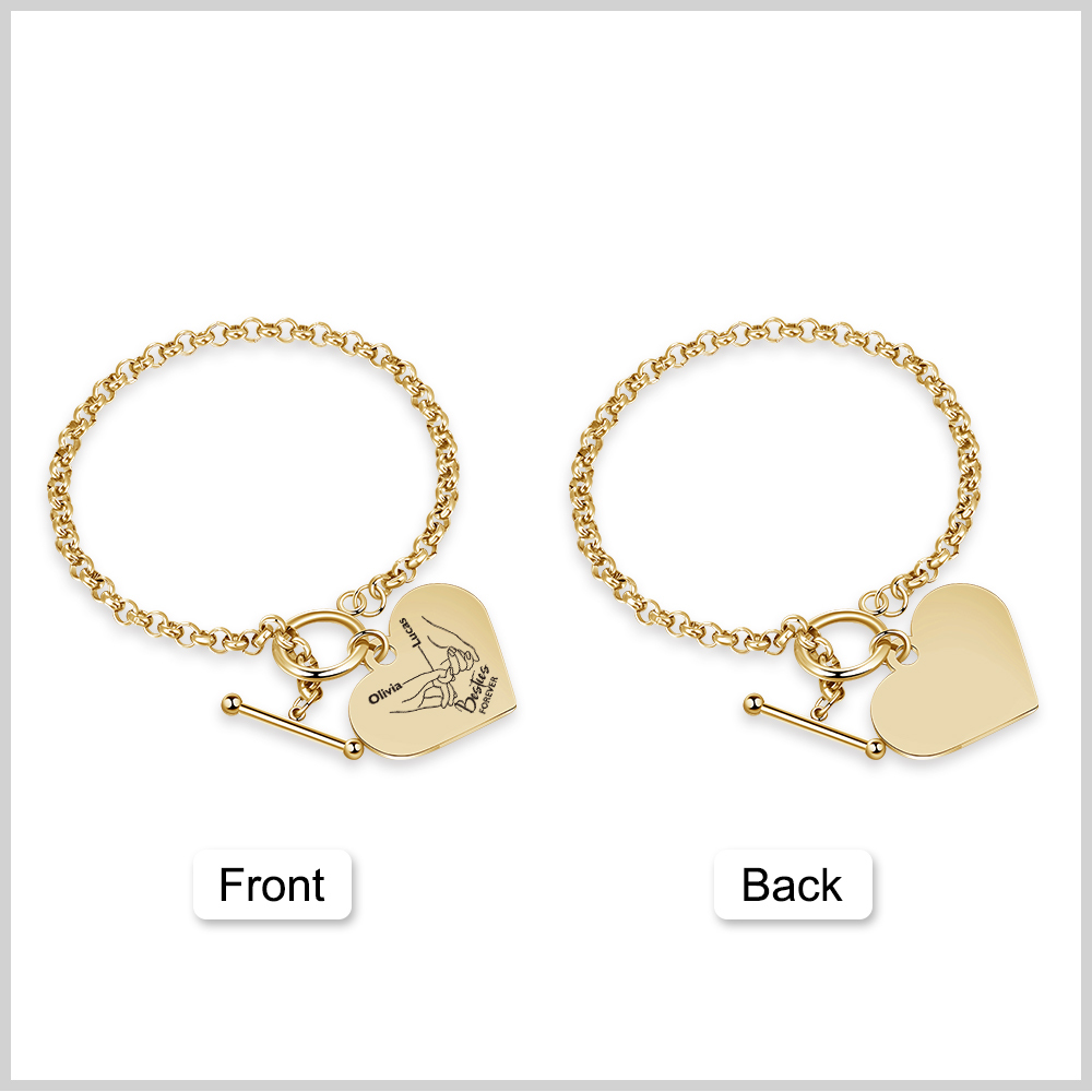 Personalised Pinky Promise Besties Forever Bracelet Custom 2 Names Gift Set for Friends-Jessemade AU