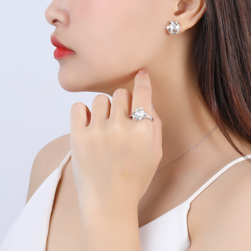 Love Knot Rings Personalised Birthstone Rings S925 Sterling Silver Birthday Gifts For Women-Jessemade AU