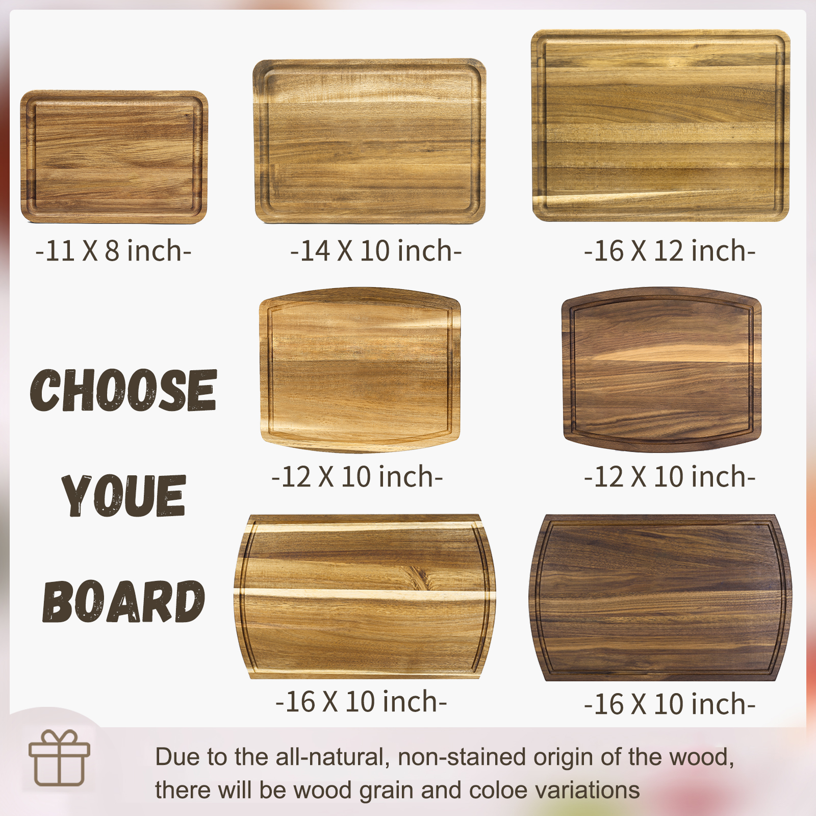 Personalised Family Cutting Board Custom 1 Photo & 2 Texts & 6 Names Cutting Board Creative Gifts-Jessemade AU