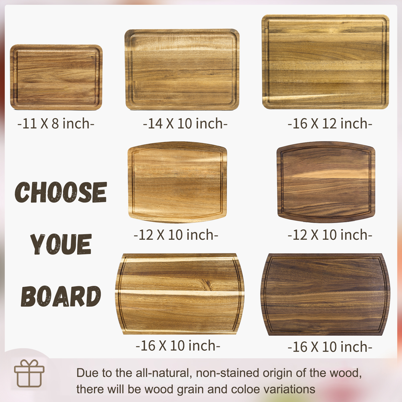 Personalised Family Cutting Board Custom 1 Photo & 2 Texts & 6 Names Cutting Board Creative Gifts-Jessemade AU