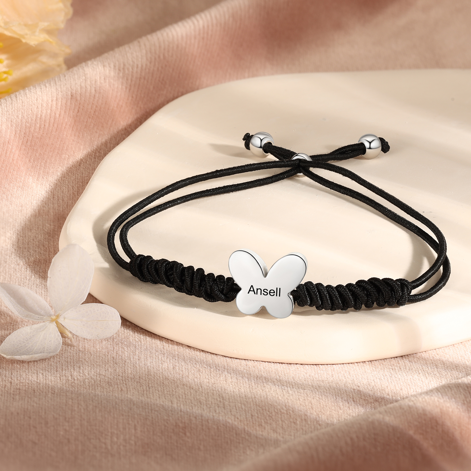 Butterfly Adjustable Bracelet Custom Name Bracelet Gift for Daughter Granddaughter - Your Wings Always Exist, All You Have To Do Is Fly-Jessemade AU