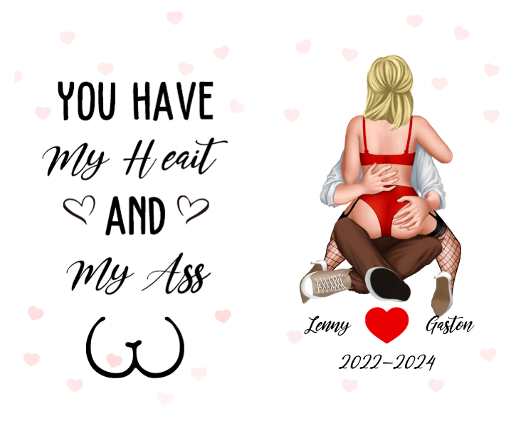 You Have My Heart And My Ass Personalised Keychain Valentine Gift For Couple
