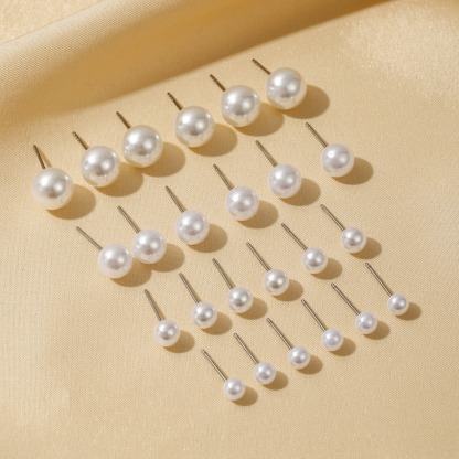 12-Pair Pearl Stud Earrings Set Christmas Gift for Family-Jessemade AU