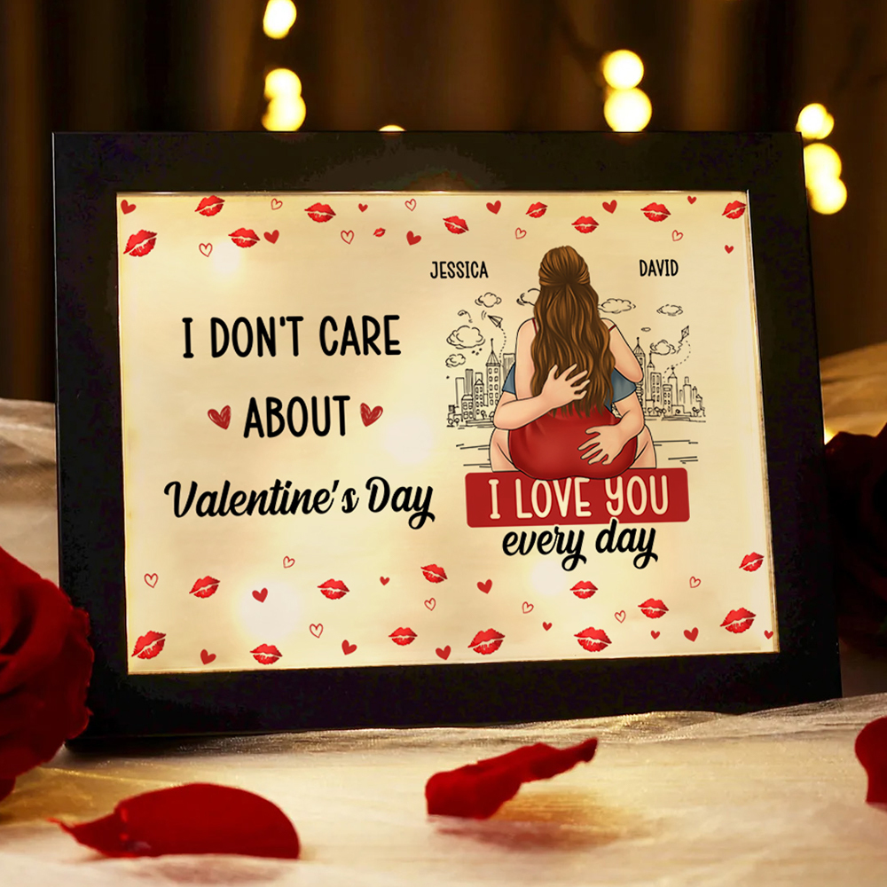 Personalised LED Light Frame for Couples – “I Love You Every Day”