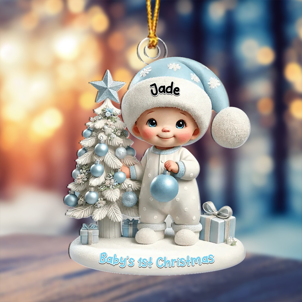 Personalised Baby's 1st Christmas Ornament with Name