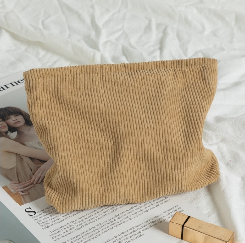 Soft Corduroy Makeup Bag Stylish Cosmetic Pouch Perfect Gift for Her-Jessemade AU