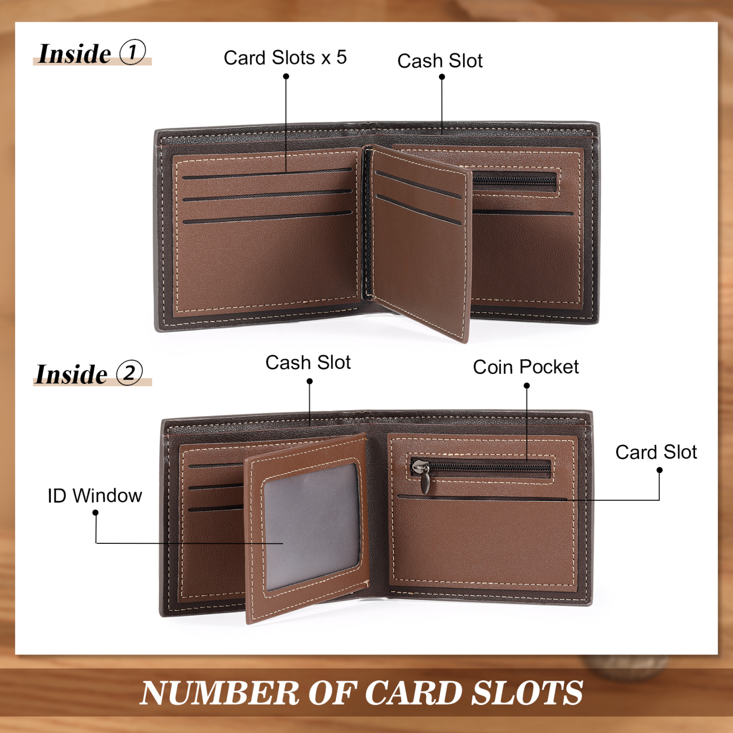 Men Photo Wallet Personalised Letter & Name Wallet Gray Christmas Gift for Him-Jessemade AU