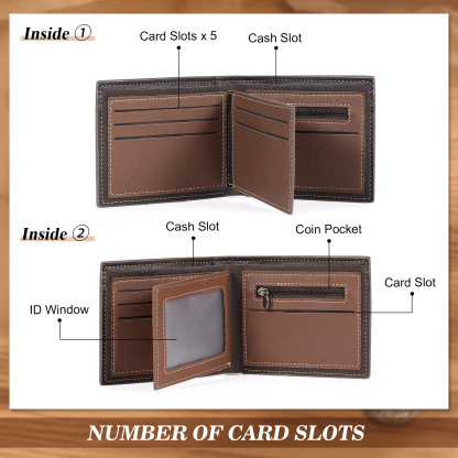 Men Photo Wallet Personalised Letter & Name Wallet Gray Christmas Gift for Him-Jessemade AU