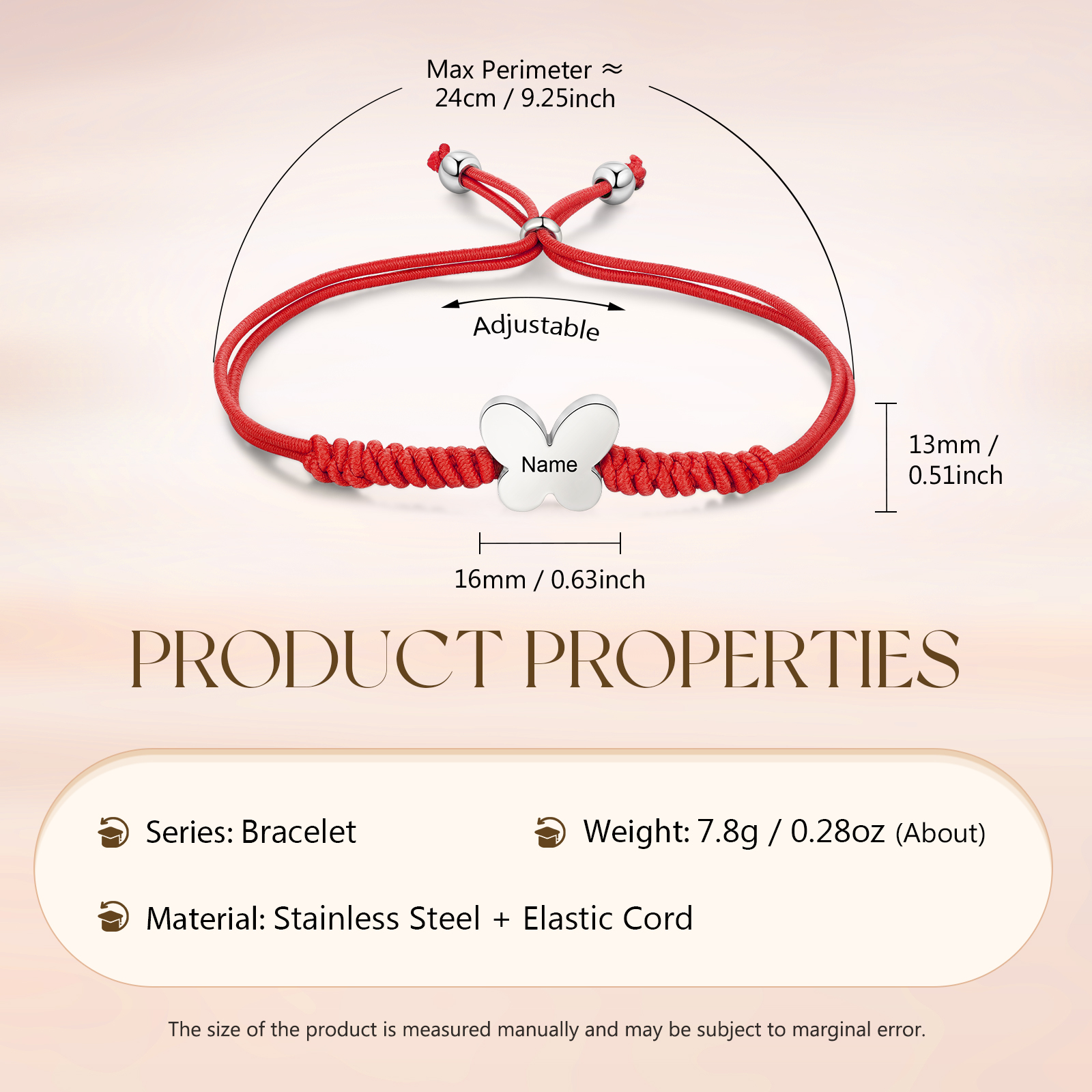 2 Pcs Butterfly Bracelet Set Custom 2 Names Adjustable Bracelets Back to School Gift for Daughter Granddaughter-Jessemade AU