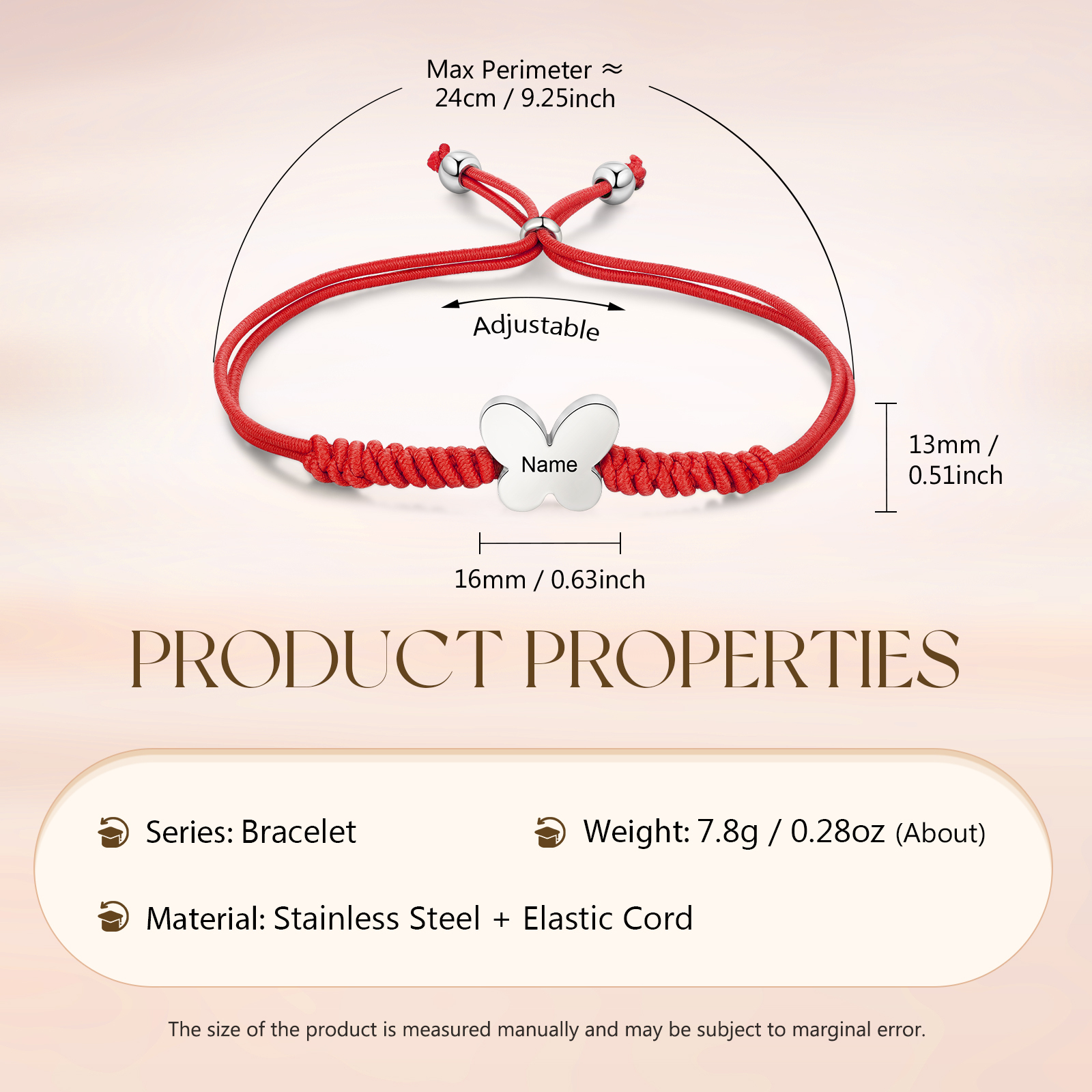 2 Pcs Butterfly Bracelet Set Custom 2 Names Adjustable Bracelets Back to School Gift for Daughter Granddaughter-Jessemade AU