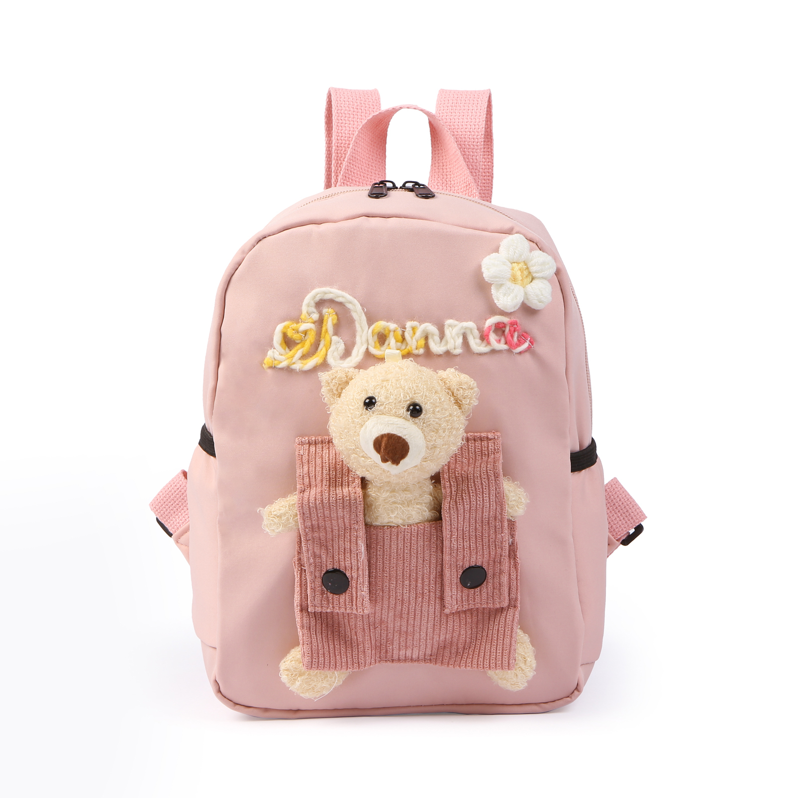 Customisable Teddy Bear Plush Backpack with Name and Choice of Colours | Back to School Gift for Children | Jessemade