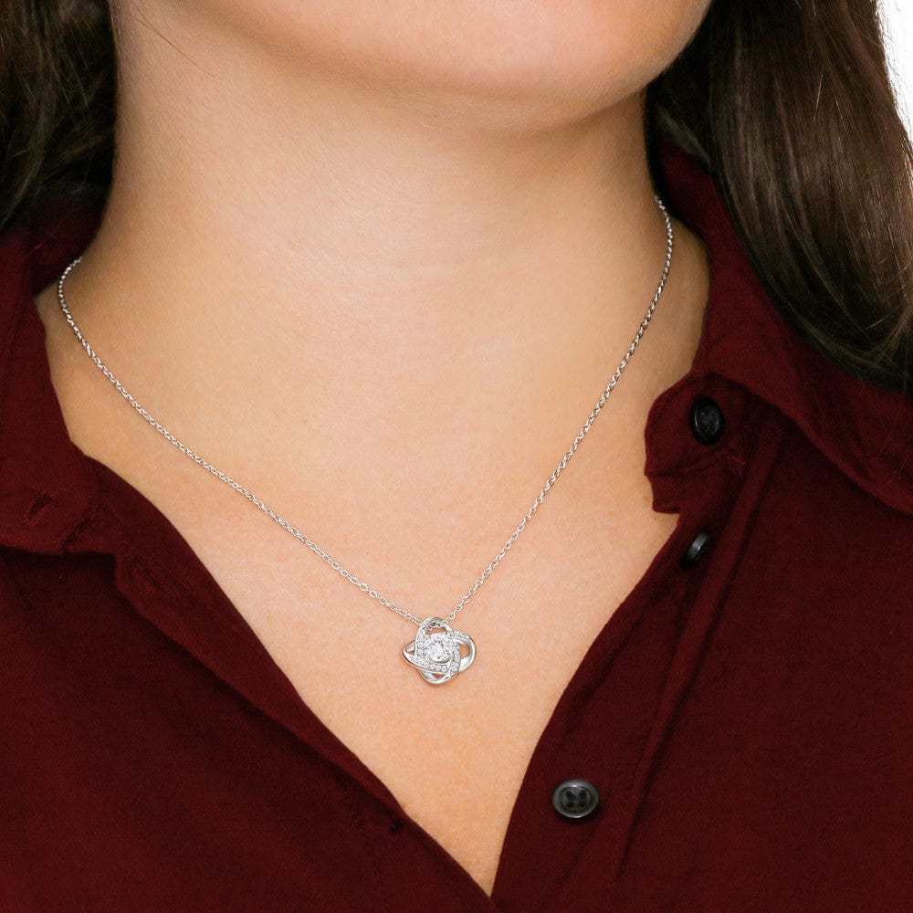 To My Daughter from Dad Love Knot Necklace "Never Forget That I Love You" S925 Sterling Silver Necklace