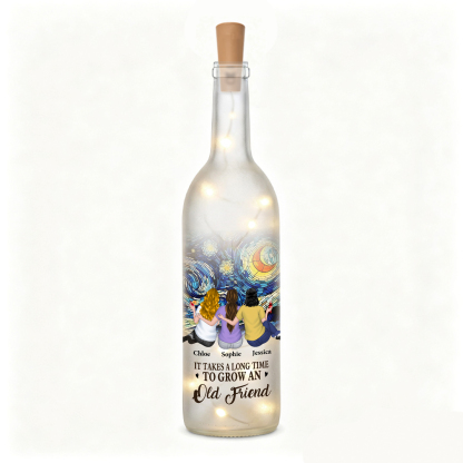 Personalised LED Light-Up Bottle with 2–6 Names, Friendship Gift for Your Best Friend