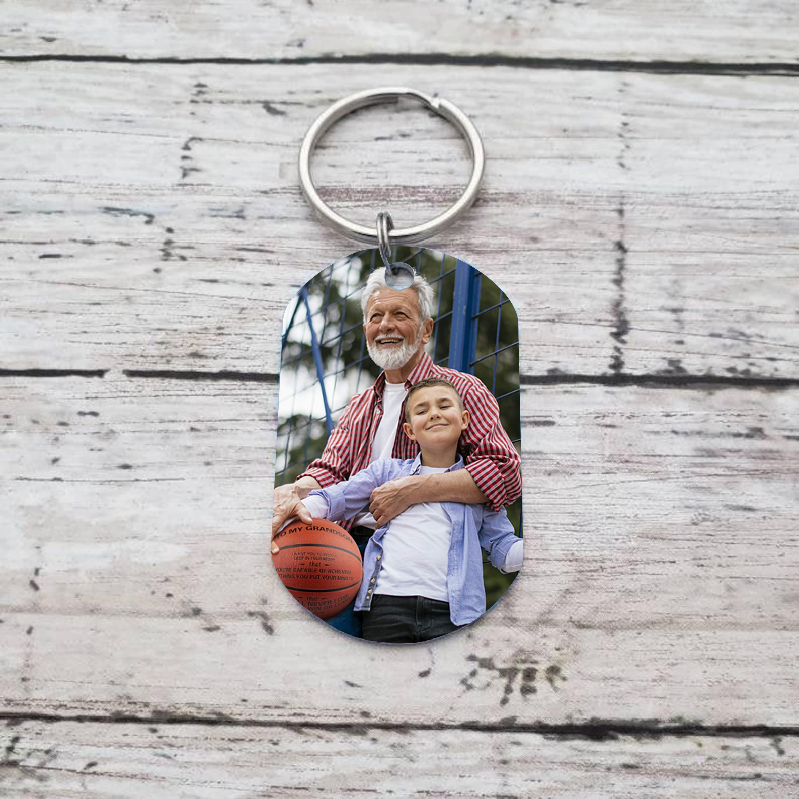 Personalised Photo Keychain Custom Basketball Keychain Gift for Kids - Be Strong, Be Brave, Be Humble, Be Badass Everyday-Jessemade AU