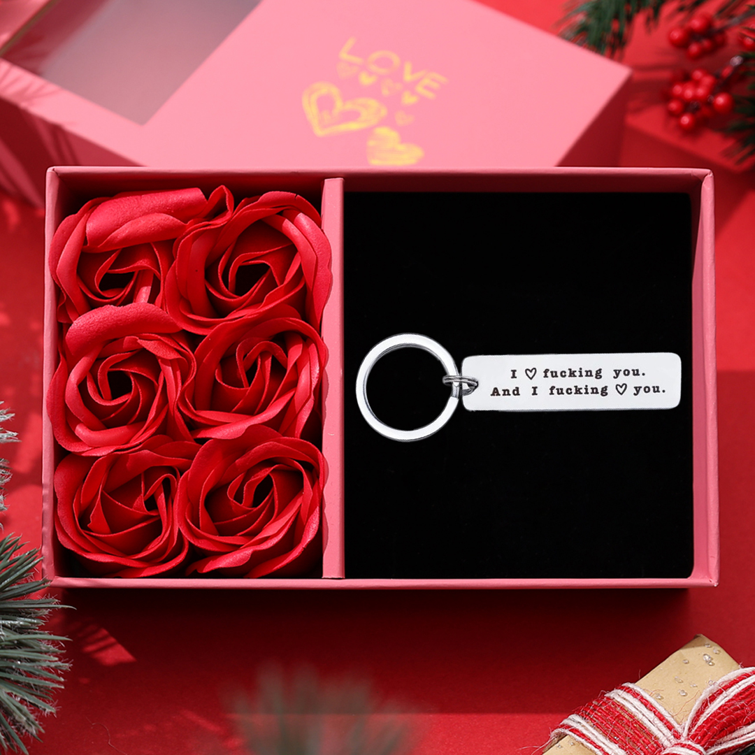 Funny Couple Keychain I Love F❤cking You and I F❤cking Love You Key Ring for Couple-Jessemade AU