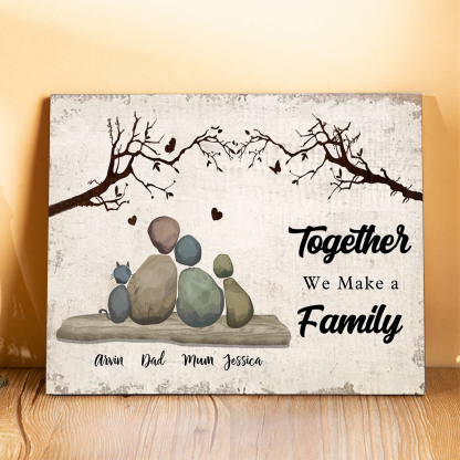 Custom decorative family print, personalised with 2 to 8 names, Christmas and birthday gift for parents and grandparents | Jessemade