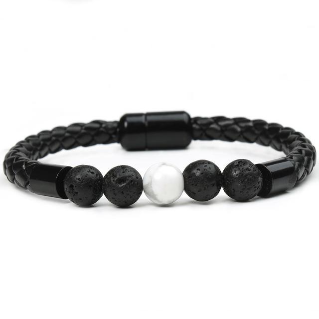 Tiger Eye Black Onyx Beaded Bracelet Men-Jessemade AU