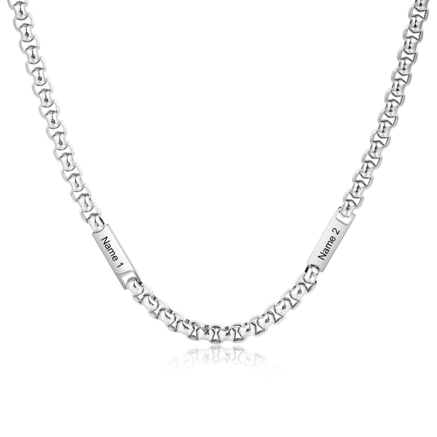 To My Man Personalised 2 Names Cuban Link Chain Necklace Stainless Steel Men Necklace