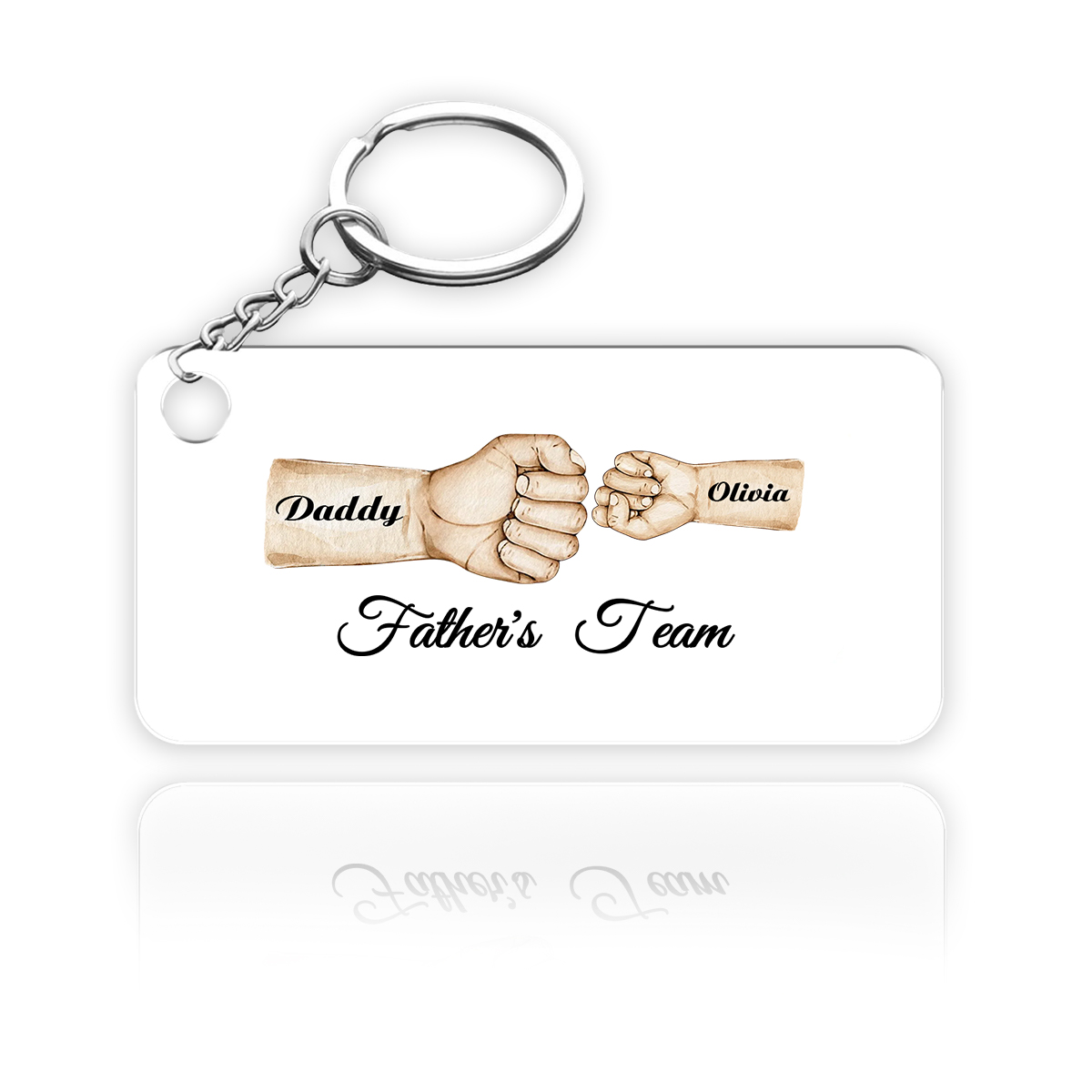 2 Names - Personalised Text & Name Acrylic Keychain Fist Bump Fathers Day Gifts for Dad/Grandpa-Jessemade AU