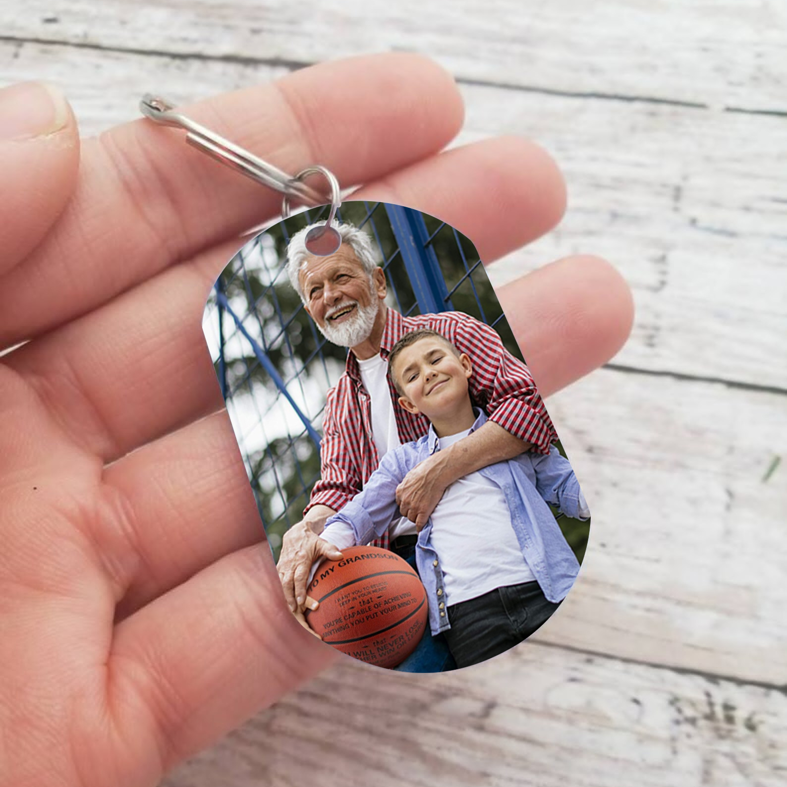 Personalised Photo Keychain Custom Basketball Keychain Gift for Kids - Be Strong, Be Brave, Be Humble, Be Badass Everyday-Jessemade AU