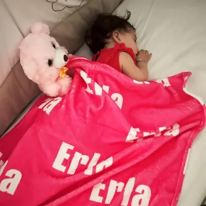 Personalised Name Flannel Blanket Custom Name Gift for Kids Family Christmas-Jessemade AU