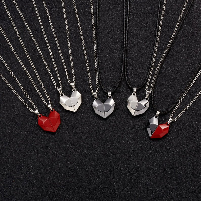 Two Souls One Heart Necklace Set Heart Matching Magnetic necklace for Couple