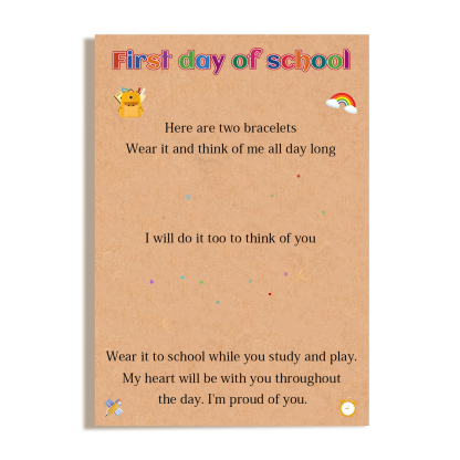 2 Pcs Dinosaur Bracelet Set First Day of School Gift with Gift Card Adjustable Bracelet Gift for Kids-Jessemade AU