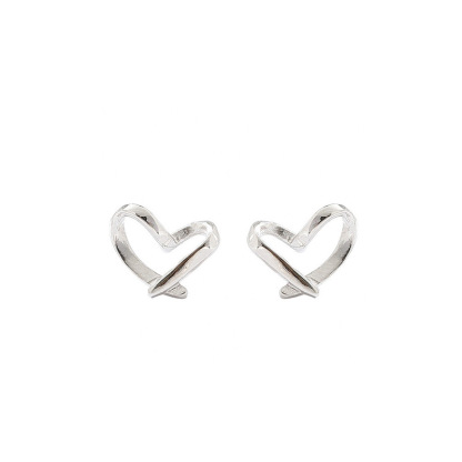 Women's Earrings Heart-Shaped Silver Earrings Birthday Gifts for Her-Jessemade AU