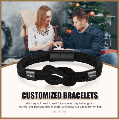 Mother and Son Forever Linked Together Braid Knot Bracelet Birthday Gift-Jessemade AU