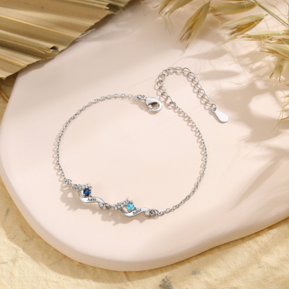 Personalised 2-5 Birthstone Names Bracelet  For Women