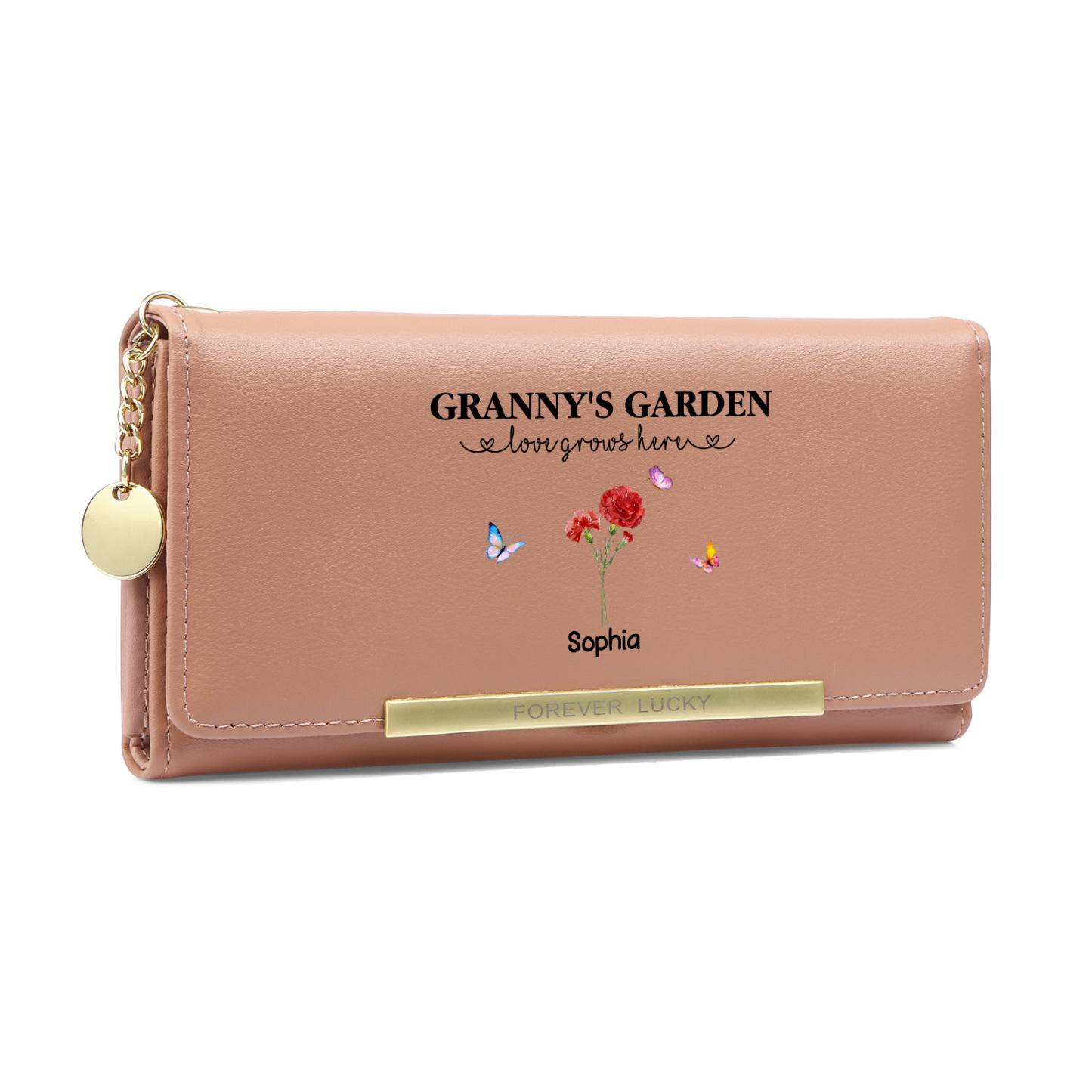 Personalised Granny’s Garden Wallet – Custom Flowers & Names | Jessemade