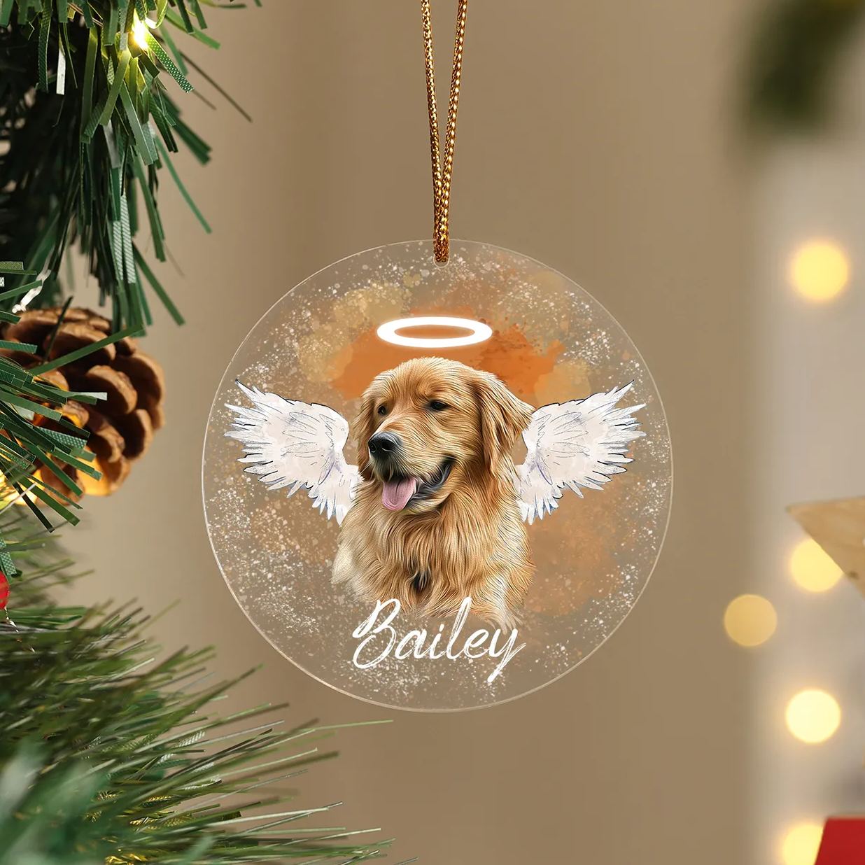 Personalised Pet Memorial Acrylic Ornament Custom with Photo & Name
