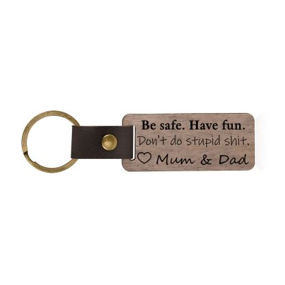 Don't Do Stupid Funny Wooden Keychain Drive Safe Have Fun Keychain Teenager Gift Set For Son/Daughter-Jessemade AU