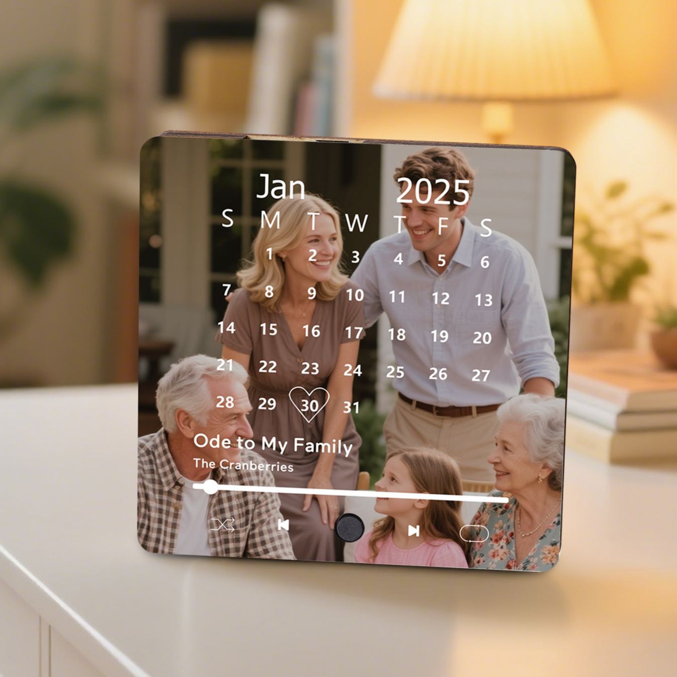 Custom Music Fridge Magnet with Calendar – Personalised Meaningful Photo & Song Family Gift for Any Occasion  | Jessemade