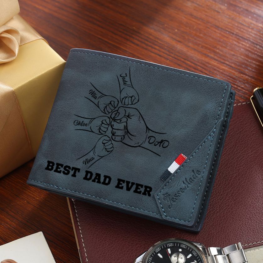 [Copy]Personalised Wallet for Dad – Custom Engraved with 2 Names | Jessemade