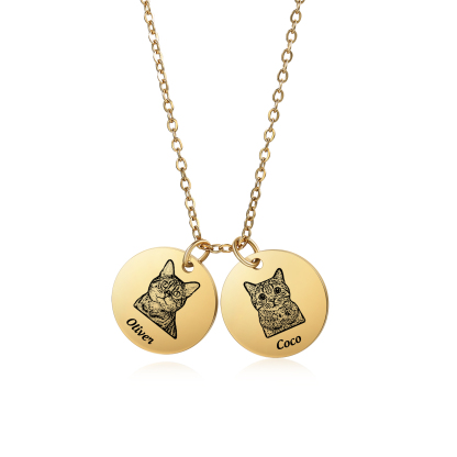 Personalised Necklace with 1-3 Photos and Pet Names – Keepsake Gift for Pets | Jessemade