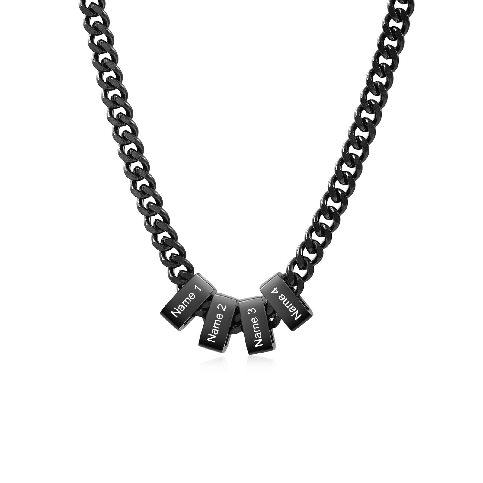 Personalised Cuban Link Chain Necklace for Men with 1 to 6 Names