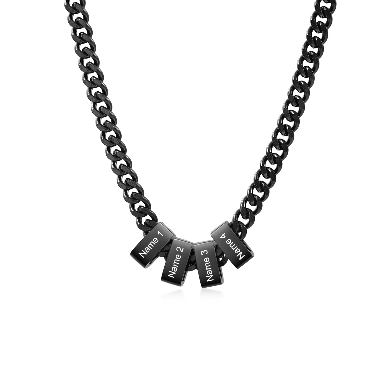 Personalised Cuban Link Chain Necklace for Men with 1 to 6 Names