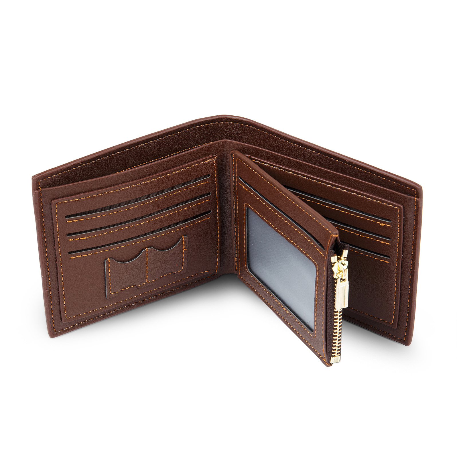 Personalised Men's PU Leather Wallet – Kids Doodle, 1–6 Names & Photo Engraving