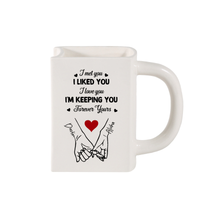 Personalised Ceramic Book-Shaped Vase with 2 Names and Date for Couples