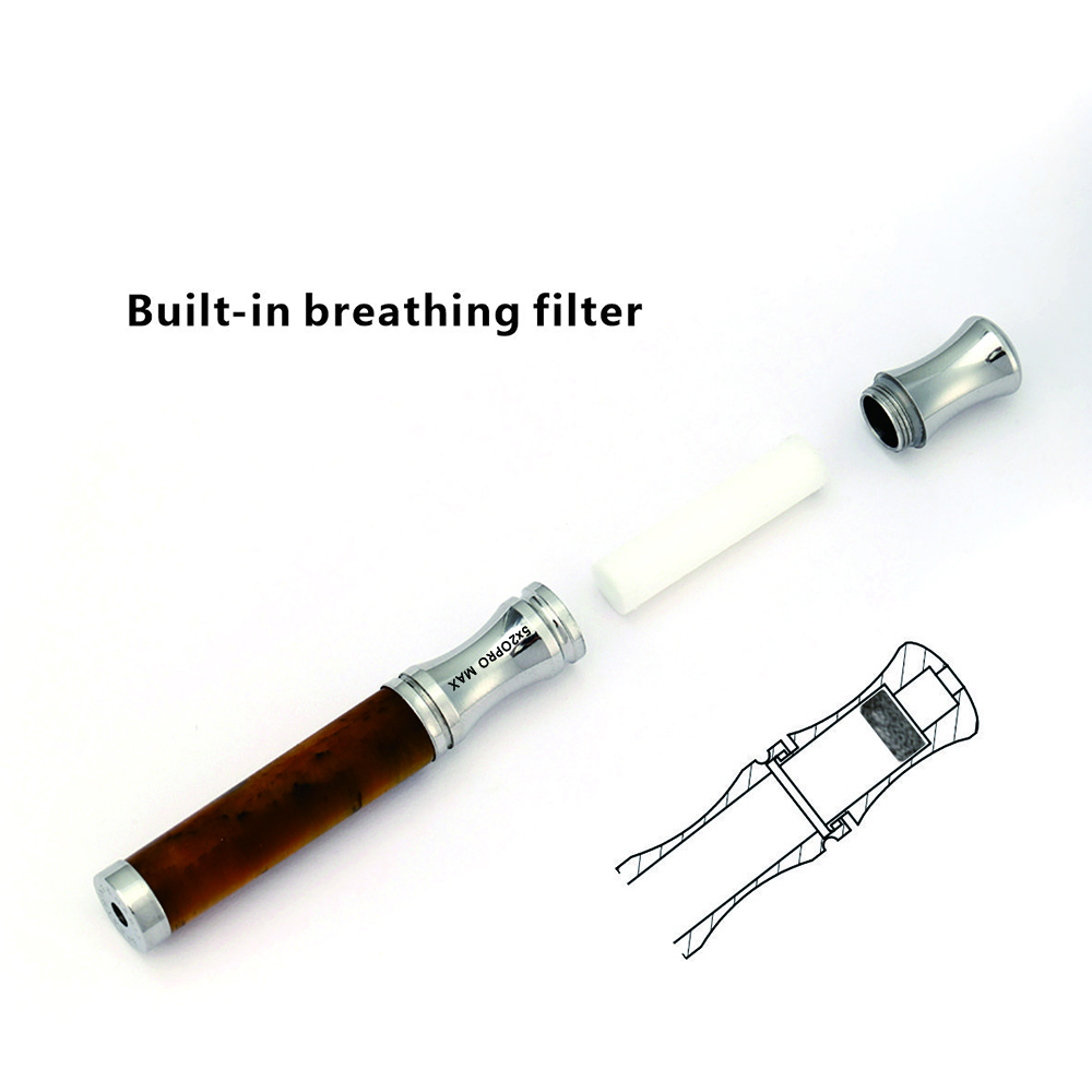 Tiger’s Eye Stone Breathing Necklace, Steel Accents